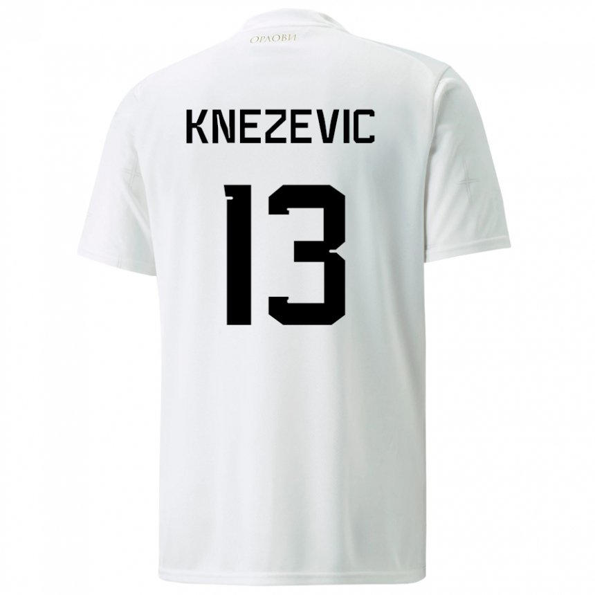 Niño Camiseta Serbia Milana Knezevic #13 Blanco 2ª Equipación 22-24 La Camisa