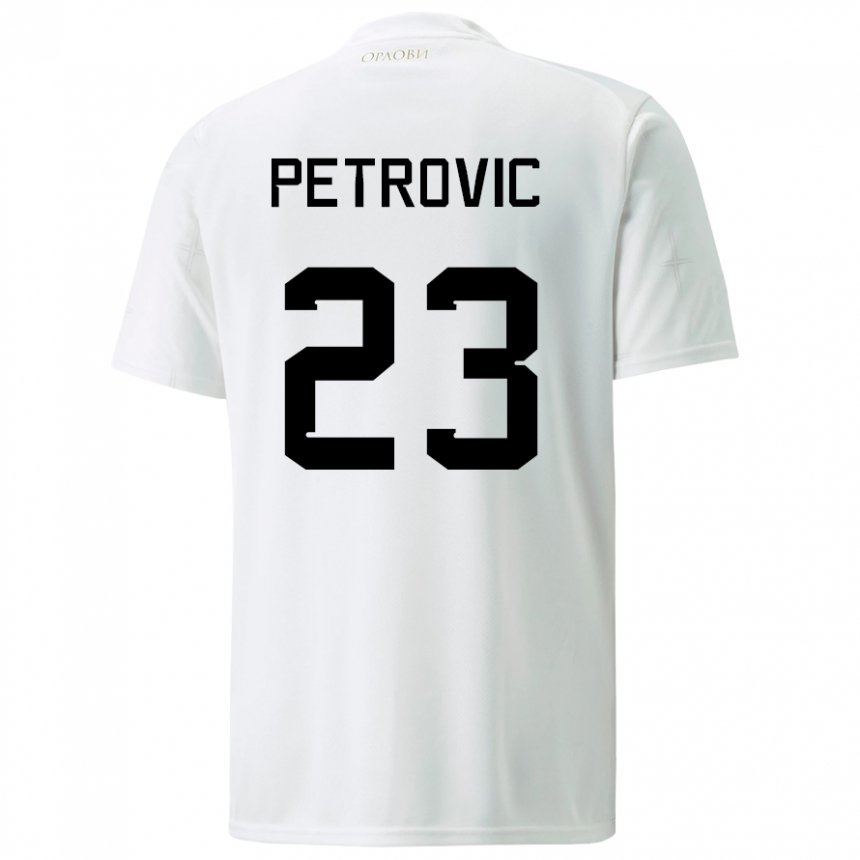 Niño Camiseta Serbia Jovana Petrovic #23 Blanco 2ª Equipación 22-24 La Camisa