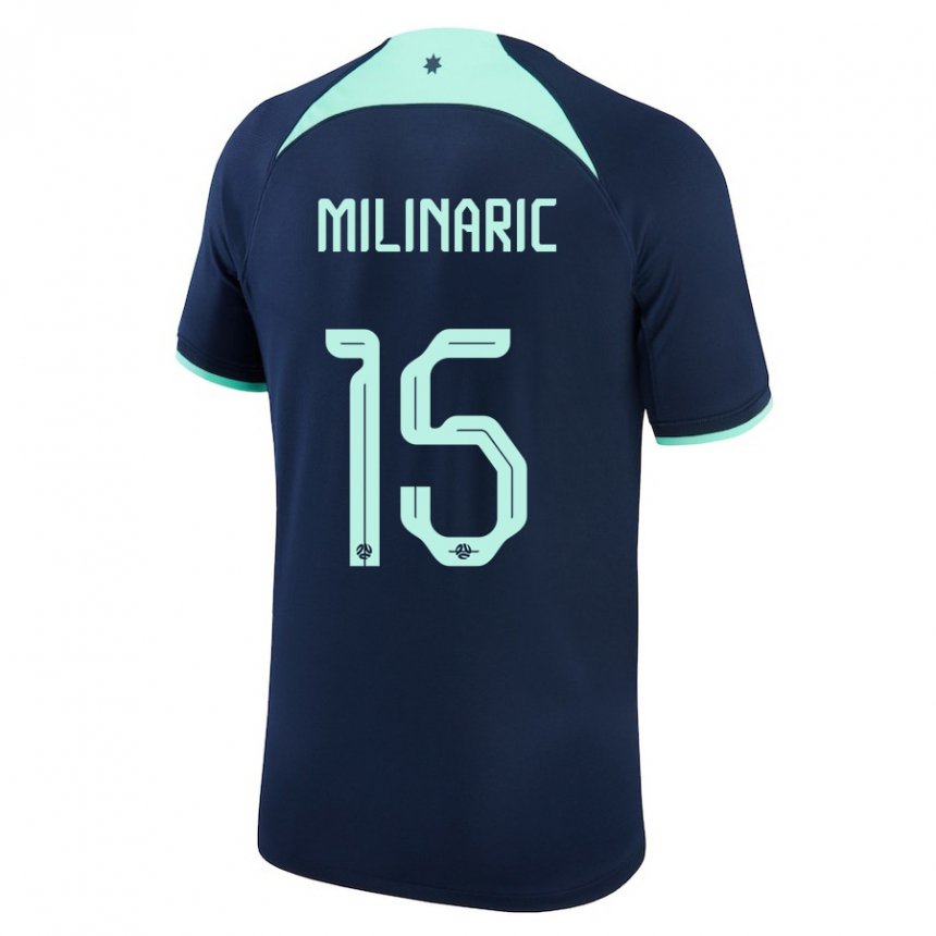 Niño Camiseta Australia Anton Milinaric #15 Azul Oscuro 2ª Equipación 22-24 La Camisa