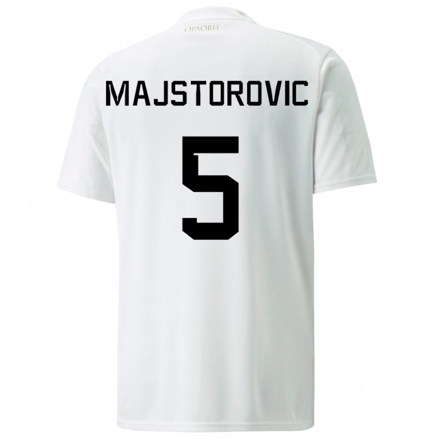 Niño Camiseta Serbia Milan Majstorovic #5 Blanco 2ª Equipación 22-24 La Camisa