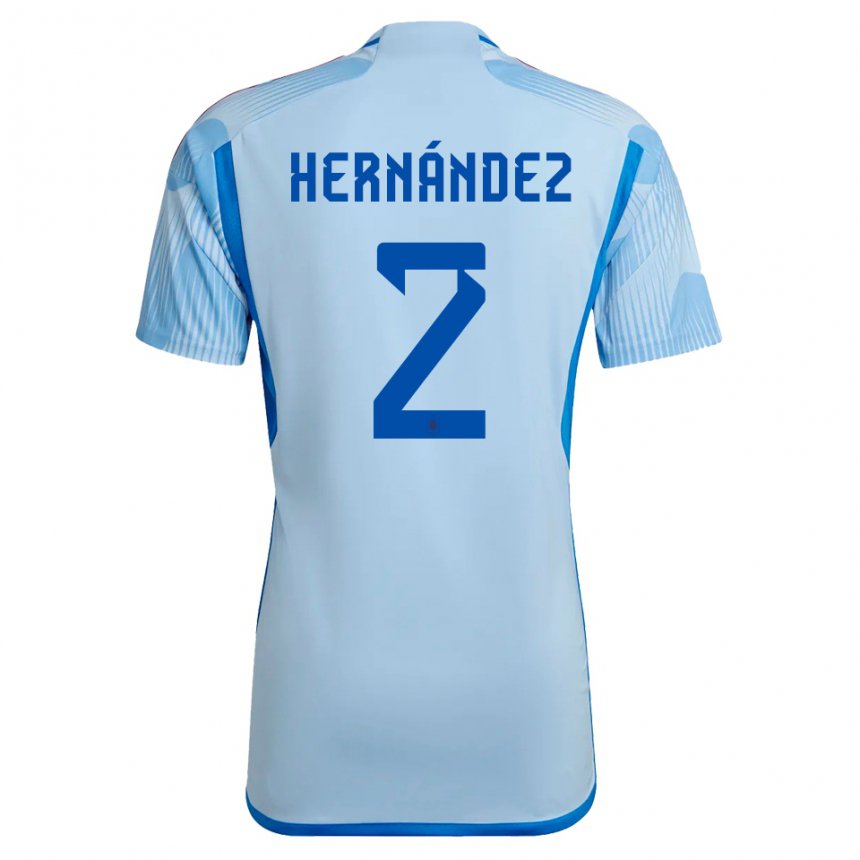 Niño Camiseta España Oihane Hernandez #2 Cielo Azul 2ª Equipación 22-24 La Camisa
