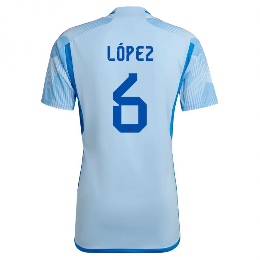 Niño Camiseta España Maitane Lopez #6 Cielo Azul 2ª Equipación 22-24 La Camisa