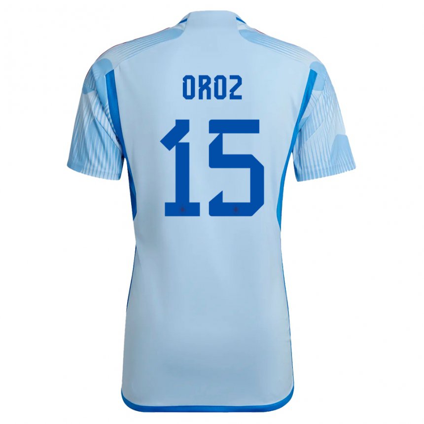 Niño Camiseta España Maite Oroz #15 Cielo Azul 2ª Equipación 22-24 La Camisa