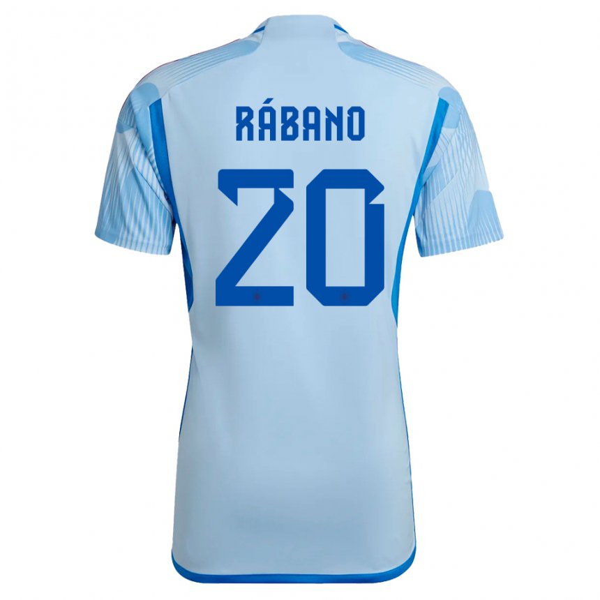 Niño Camiseta España Nuria Rabano #20 Cielo Azul 2ª Equipación 22-24 La Camisa