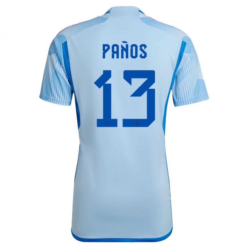 Niño Camiseta España Sandra Panos #13 Cielo Azul 2ª Equipación 22-24 La Camisa