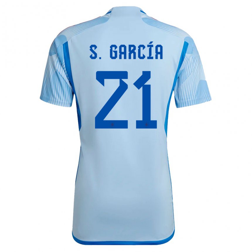 Niño Camiseta España Sheila Garcia #21 Cielo Azul 2ª Equipación 22-24 La Camisa