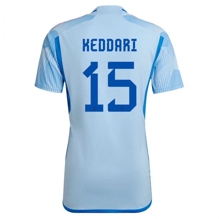 Niño Camiseta España Wassim Keddari #15 Cielo Azul 2ª Equipación 22-24 La Camisa