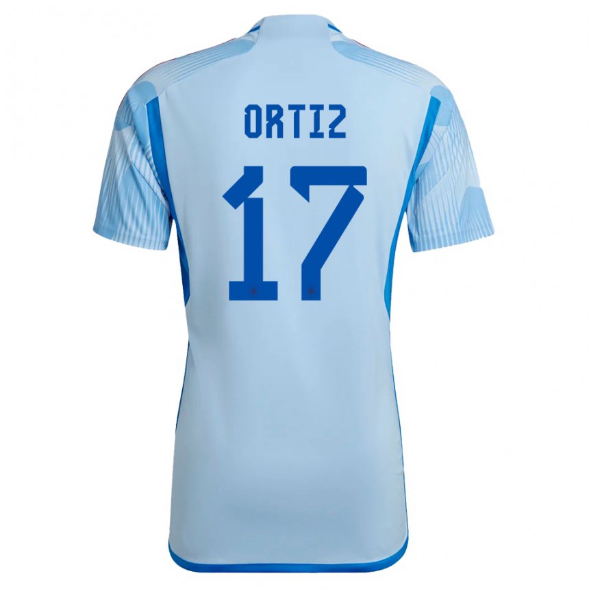 Niño Camiseta España Angel Ortiz #17 Cielo Azul 2ª Equipación 22-24 La Camisa