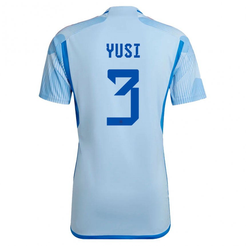 Niño Camiseta España Yusi #3 Cielo Azul 2ª Equipación 22-24 La Camisa