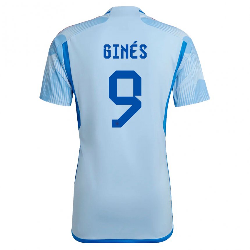 Niño Camiseta España Alvaro Gines #9 Cielo Azul 2ª Equipación 22-24 La Camisa