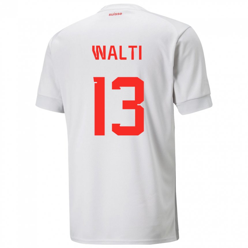 Niño Camiseta Suiza Lia Walti #13 Blanco 2ª Equipación 22-24 La Camisa