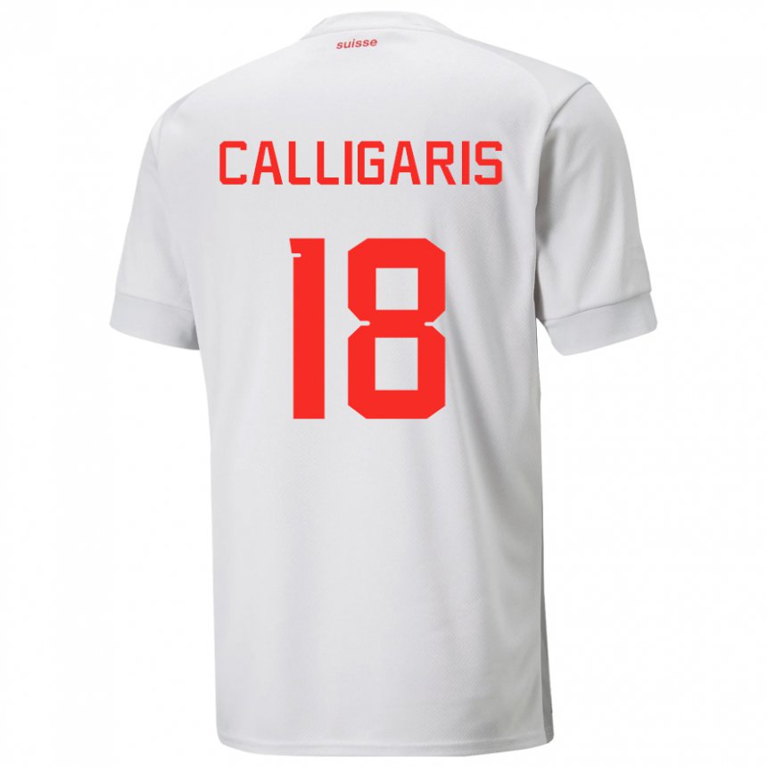 Niño Camiseta Suiza Viola Calligaris #18 Blanco 2ª Equipación 22-24 La Camisa