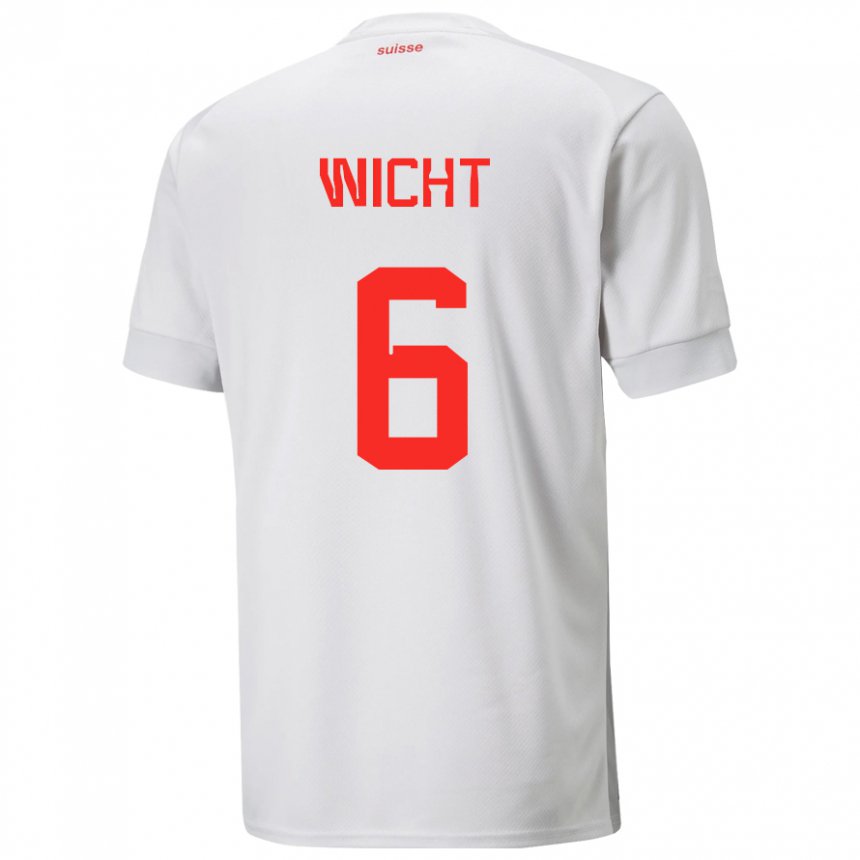 Niño Camiseta Suiza Nathan Wicht #6 Blanco 2ª Equipación 22-24 La Camisa