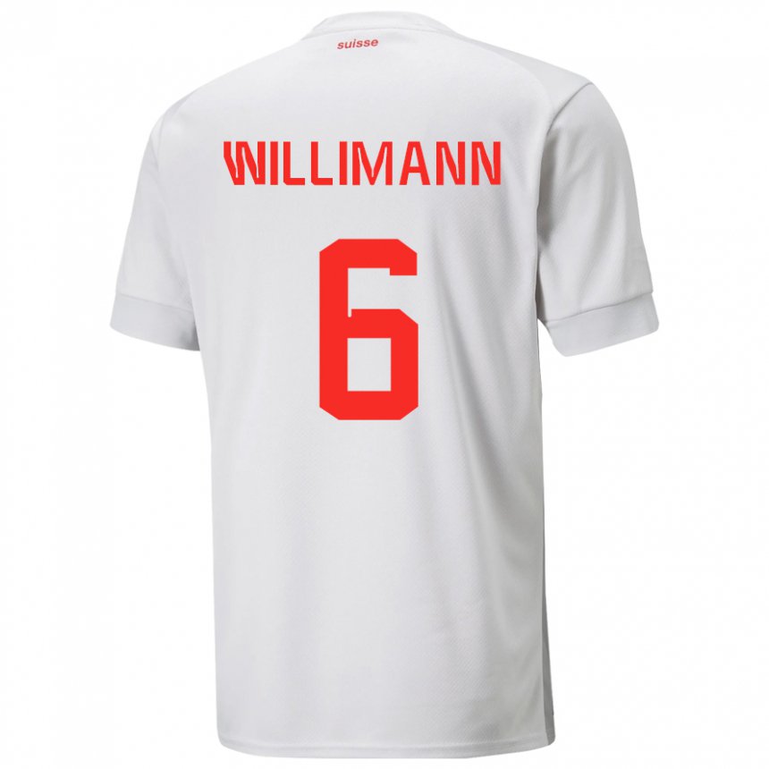Niño Camiseta Suiza Mauricio Willimann #6 Blanco 2ª Equipación 22-24 La Camisa