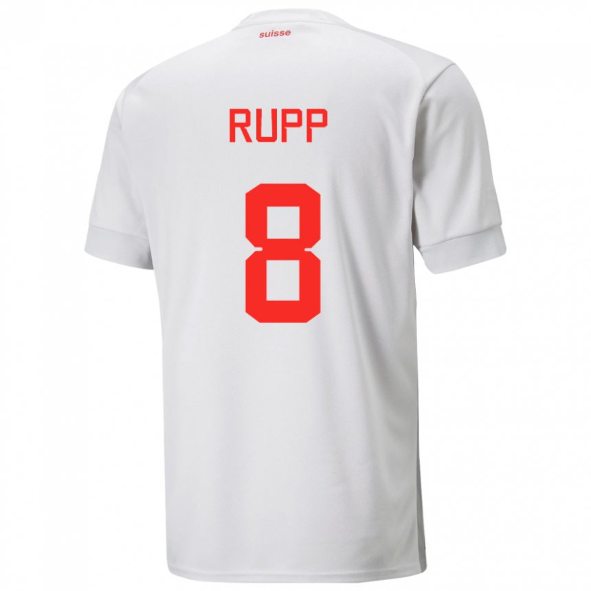 Niño Camiseta Suiza Noah Rupp #8 Blanco 2ª Equipación 22-24 La Camisa
