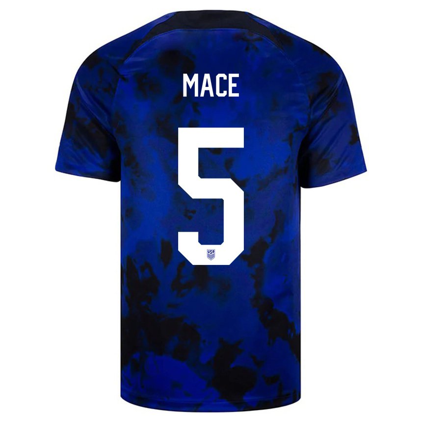 Niño Camiseta Estados Unidos Hailie Mace #5 Azul Real 2ª Equipación 22-24 La Camisa