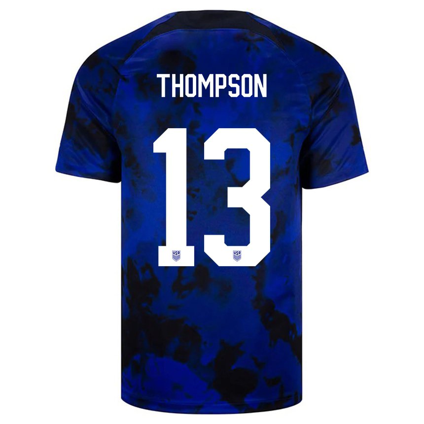 Niño Camiseta Estados Unidos Alyssa Thompson #13 Azul Real 2ª Equipación 22-24 La Camisa