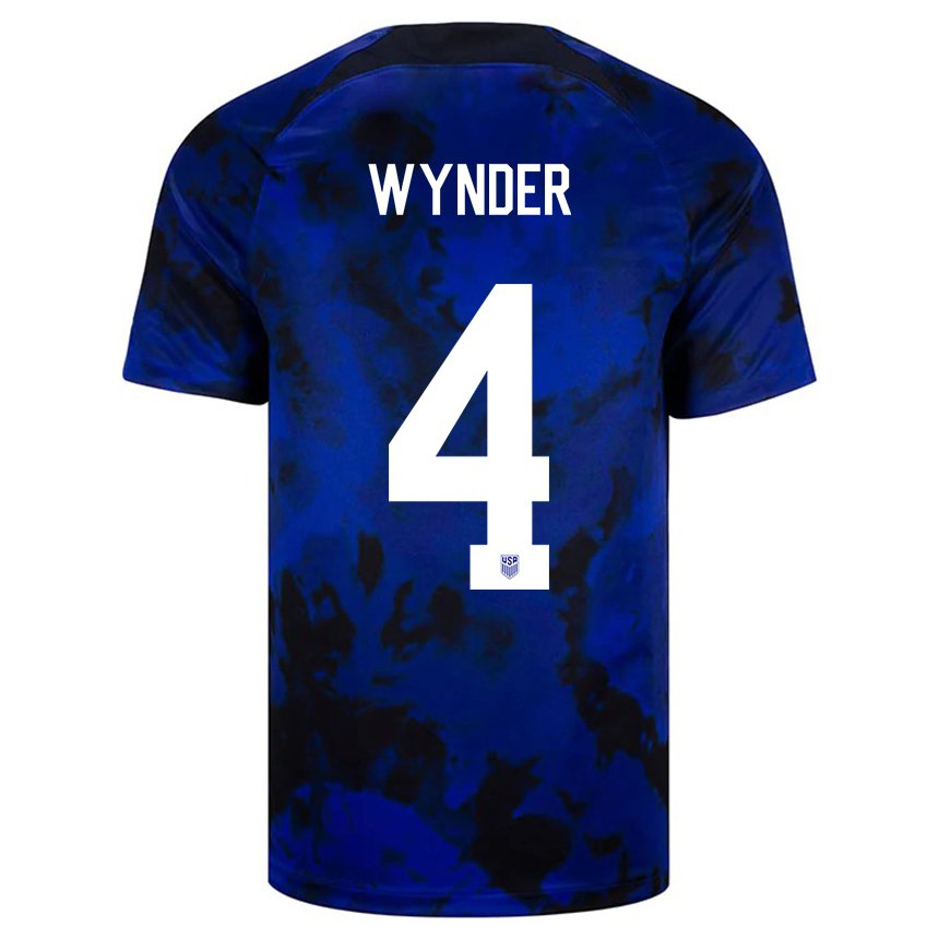 Niño Camiseta Estados Unidos Joshua Wynder #4 Azul Real 2ª Equipación 22-24 La Camisa