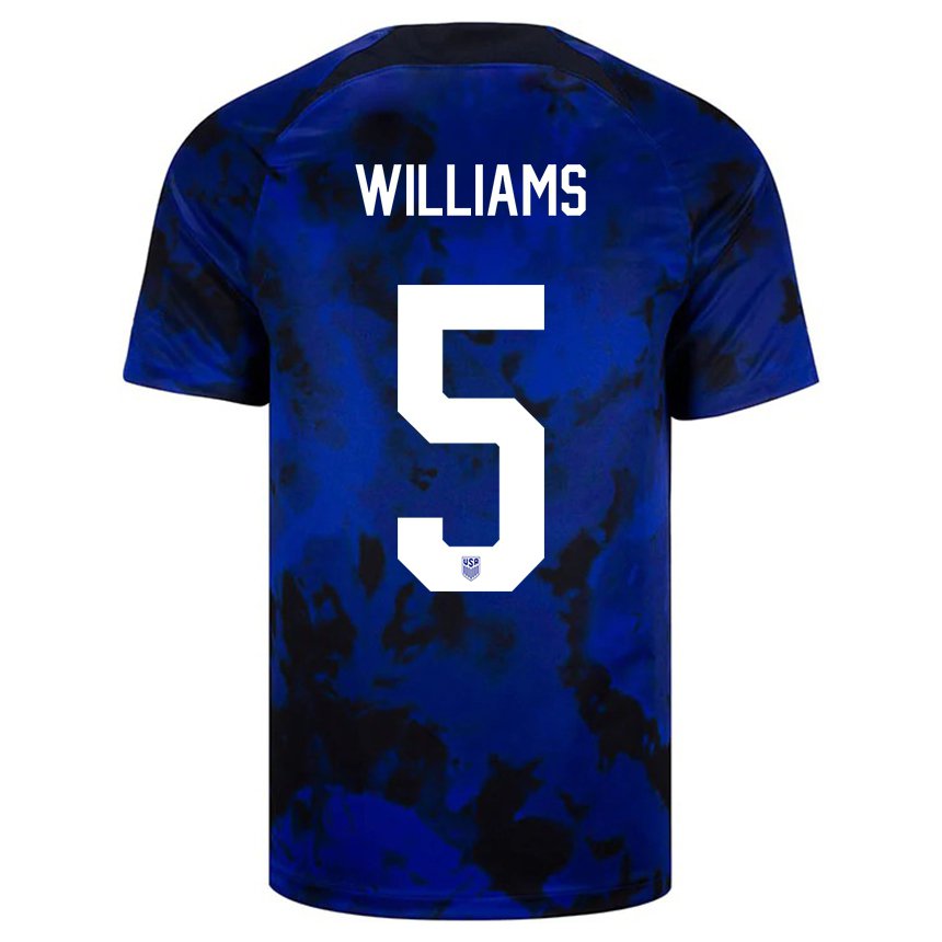 Niño Camiseta Estados Unidos Thomas Williams #5 Azul Real 2ª Equipación 22-24 La Camisa