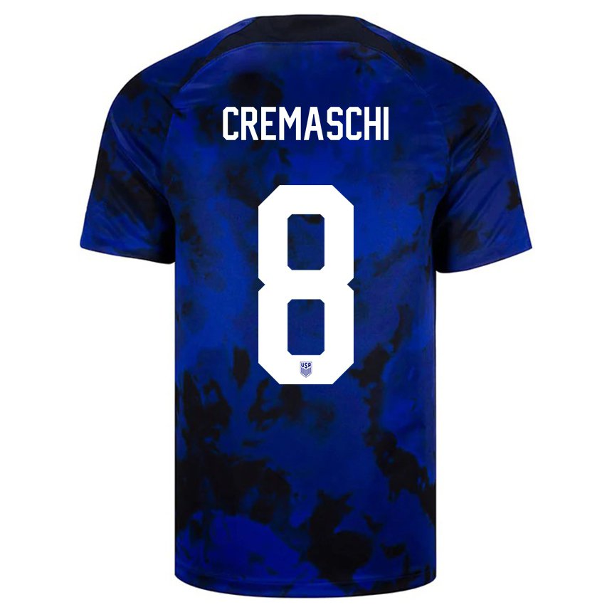 Niño Camiseta Estados Unidos Benjamin Cremaschi #8 Azul Real 2ª Equipación 22-24 La Camisa