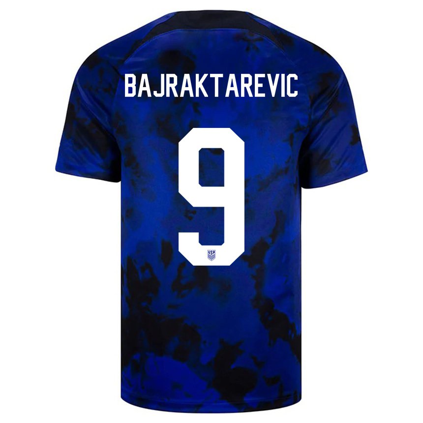 Niño Camiseta Estados Unidos Esmir Bajraktarevic #9 Azul Real 2ª Equipación 22-24 La Camisa