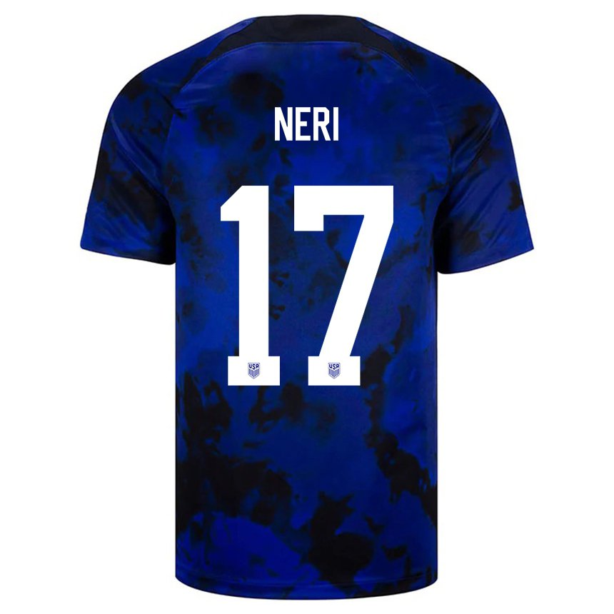 Niño Camiseta Estados Unidos Rodrigo Neri #17 Azul Real 2ª Equipación 22-24 La Camisa