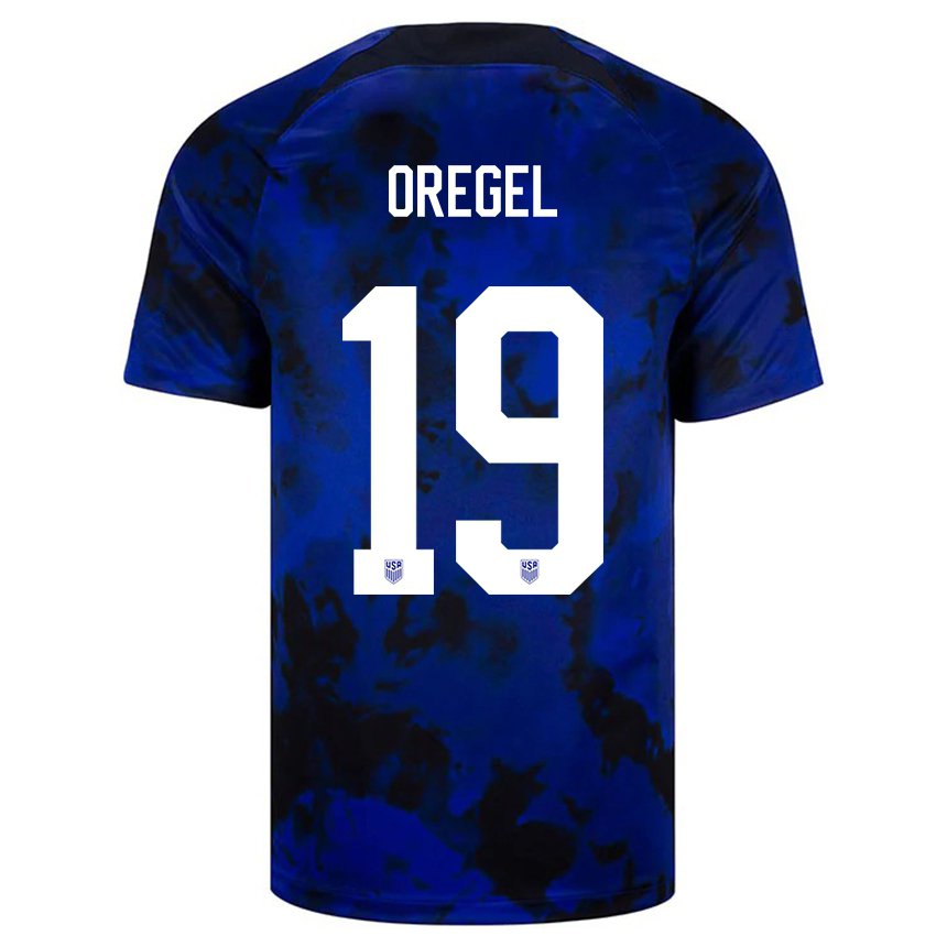 Niño Camiseta Estados Unidos Sergio Oregel #19 Azul Real 2ª Equipación 22-24 La Camisa