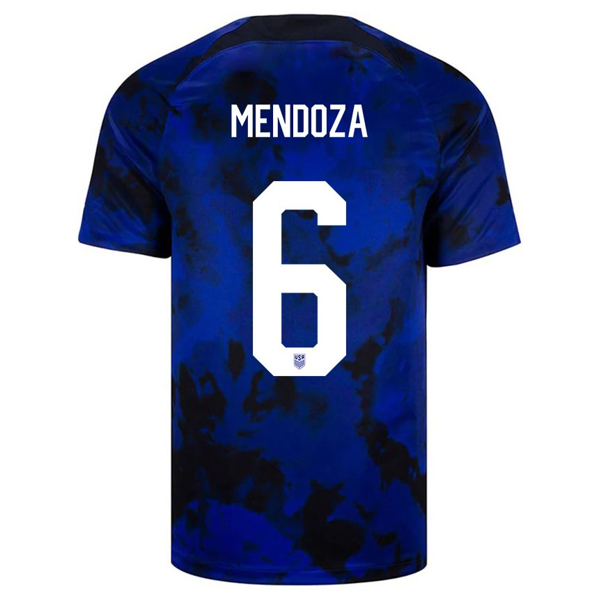 Niño Camiseta Estados Unidos Edwyn Mendoza #6 Azul Real 2ª Equipación 22-24 La Camisa