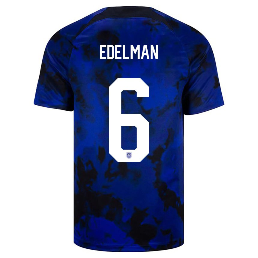 Niño Camiseta Estados Unidos Daniel Edelman #6 Azul Real 2ª Equipación 22-24 La Camisa