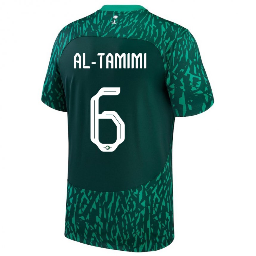 Niño Camiseta Arabia Saudita Maryam Al Tamimi #6 Verde Oscuro 2ª Equipación 22-24 La Camisa