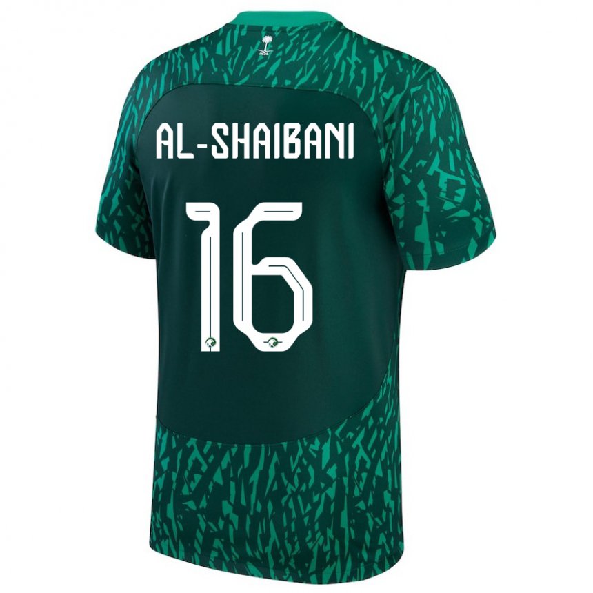 Niño Camiseta Arabia Saudita Asrar Al Shaibani #16 Verde Oscuro 2ª Equipación 22-24 La Camisa