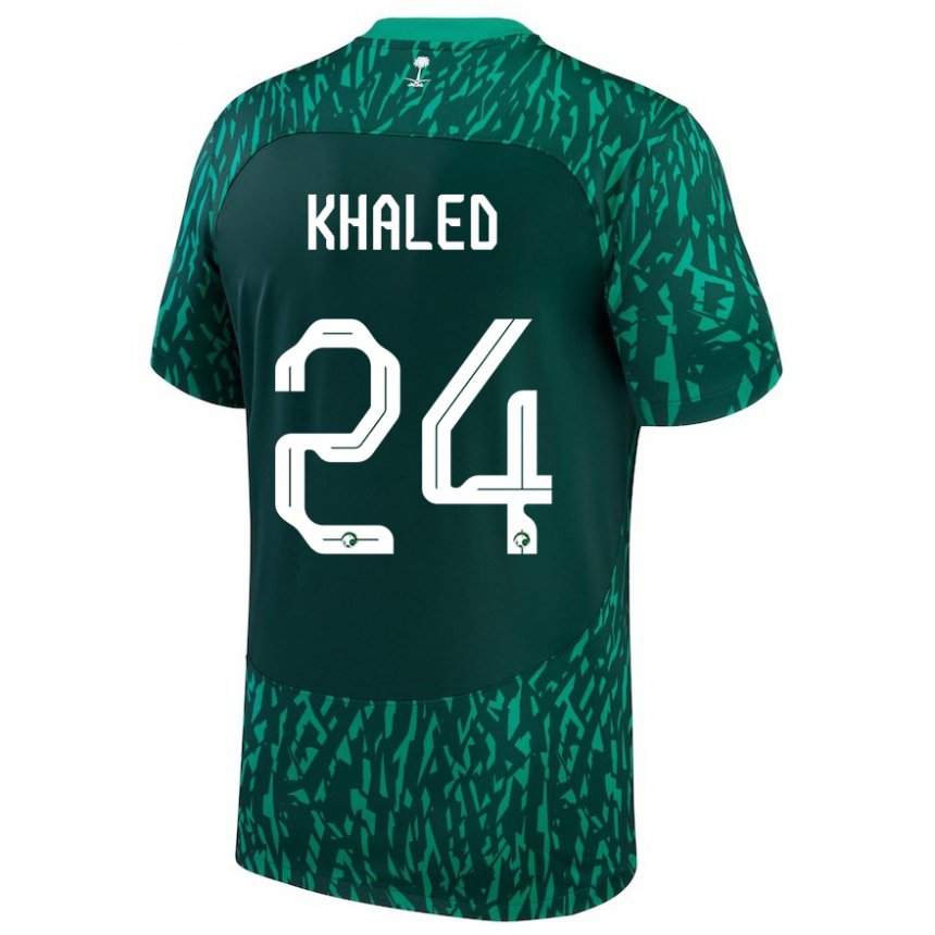 Niño Camiseta Arabia Saudita Atheer Khaled #24 Verde Oscuro 2ª Equipación 22-24 La Camisa