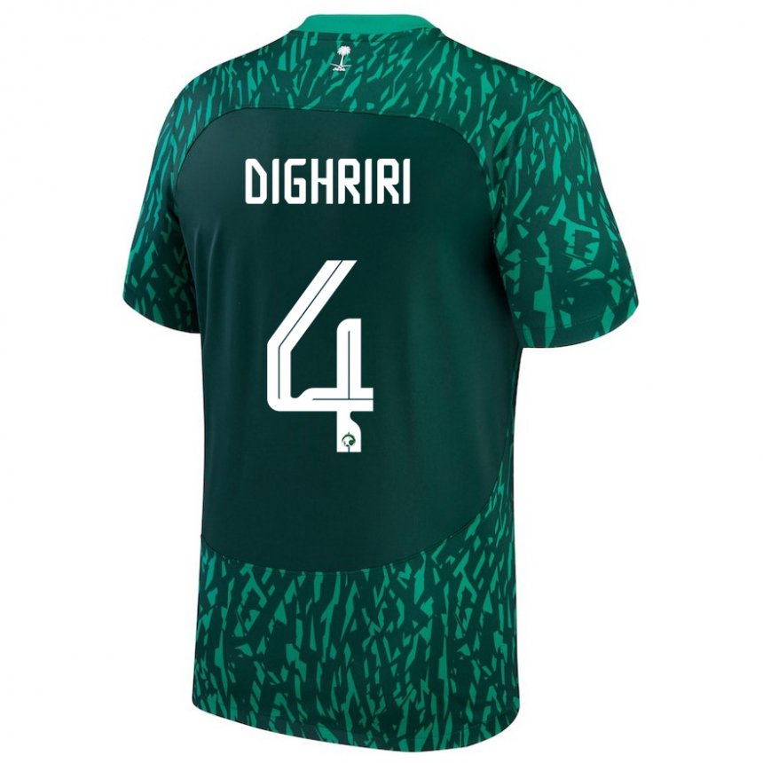 Niño Camiseta Arabia Saudita Khalid Dighriri #4 Verde Oscuro 2ª Equipación 22-24 La Camisa
