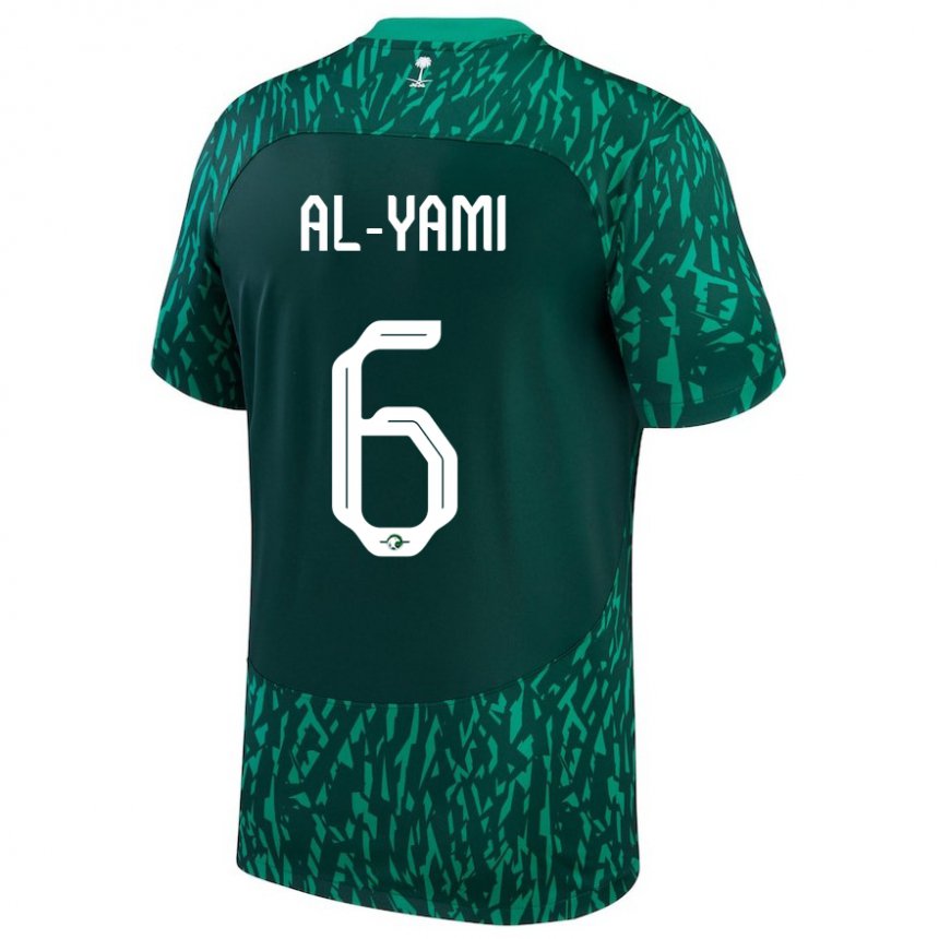 Niño Camiseta Arabia Saudita Mohammed Al Yami #6 Verde Oscuro 2ª Equipación 22-24 La Camisa
