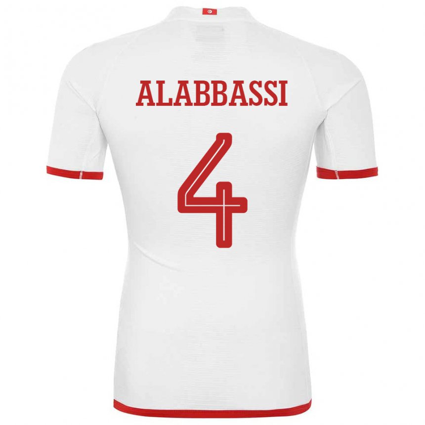 Niño Camiseta Túnez Chaima Alabbassi #4 Blanco 2ª Equipación 22-24 La Camisa