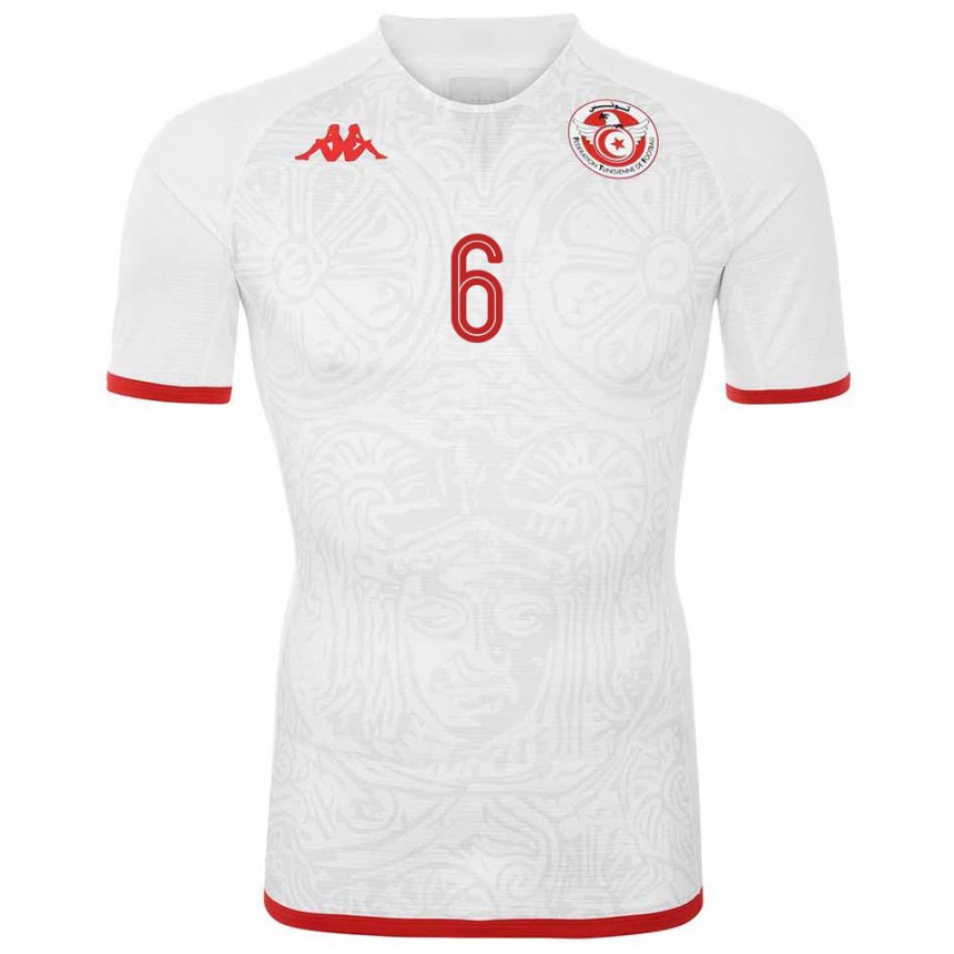 Niño Camiseta Túnez Rania Aouina #6 Blanco 2ª Equipación 22-24 La Camisa