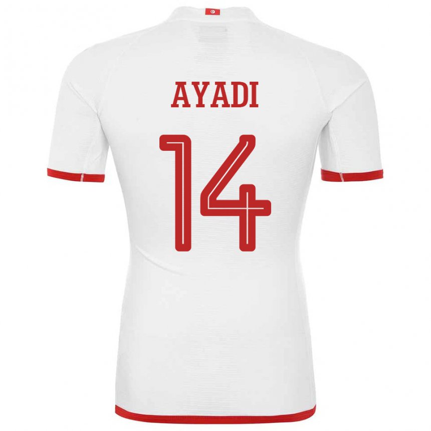 Niño Camiseta Túnez Ghada Ayadi #14 Blanco 2ª Equipación 22-24 La Camisa