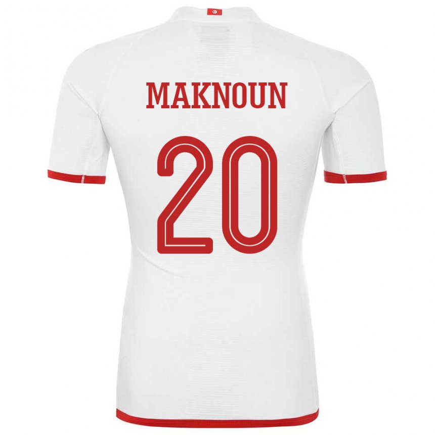 Niño Camiseta Túnez Leila Maknoun #20 Blanco 2ª Equipación 22-24 La Camisa