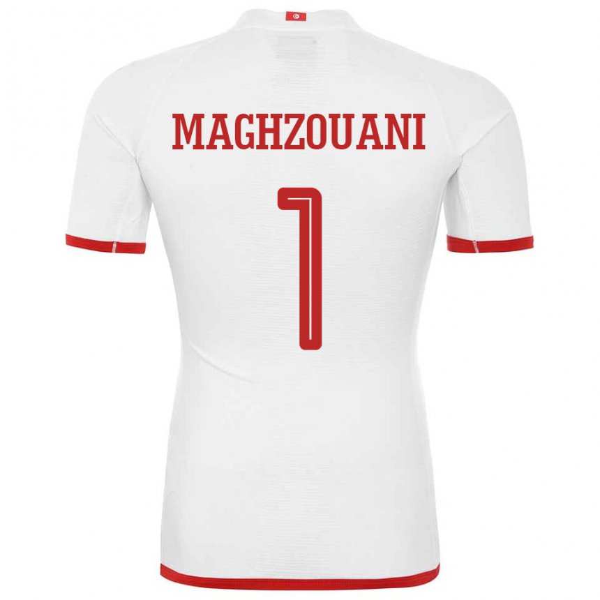 Niño Camiseta Túnez Wassim Maghzouani #1 Blanco 2ª Equipación 22-24 La Camisa