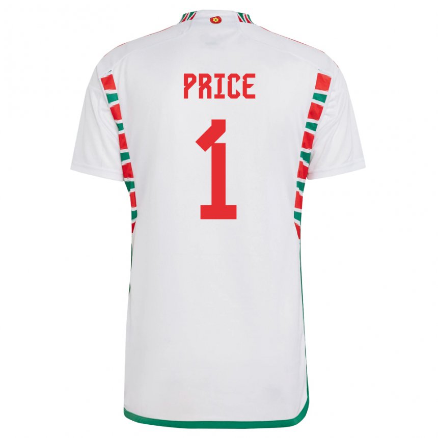 Niño Camiseta Gales Jo Price #1 Blanco 2ª Equipación 22-24 La Camisa