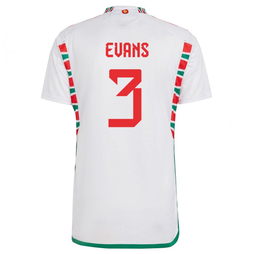 Niño Camiseta Gales Gemma Evans #3 Blanco 2ª Equipación 22-24 La Camisa