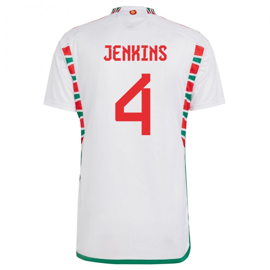 Niño Camiseta Gales Shaunna Jenkins #4 Blanco 2ª Equipación 22-24 La Camisa