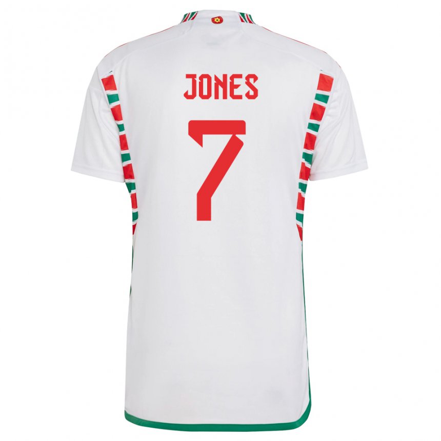 Niño Camiseta Gales Emma Jones #7 Blanco 2ª Equipación 22-24 La Camisa