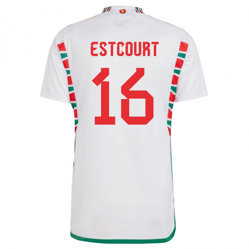 Niño Camiseta Gales Charlotte Estcourt #16 Blanco 2ª Equipación 22-24 La Camisa