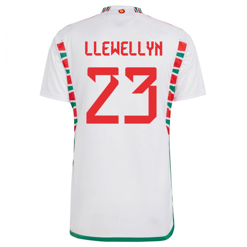 Niño Camiseta Gales Ffion Llewellyn #23 Blanco 2ª Equipación 22-24 La Camisa