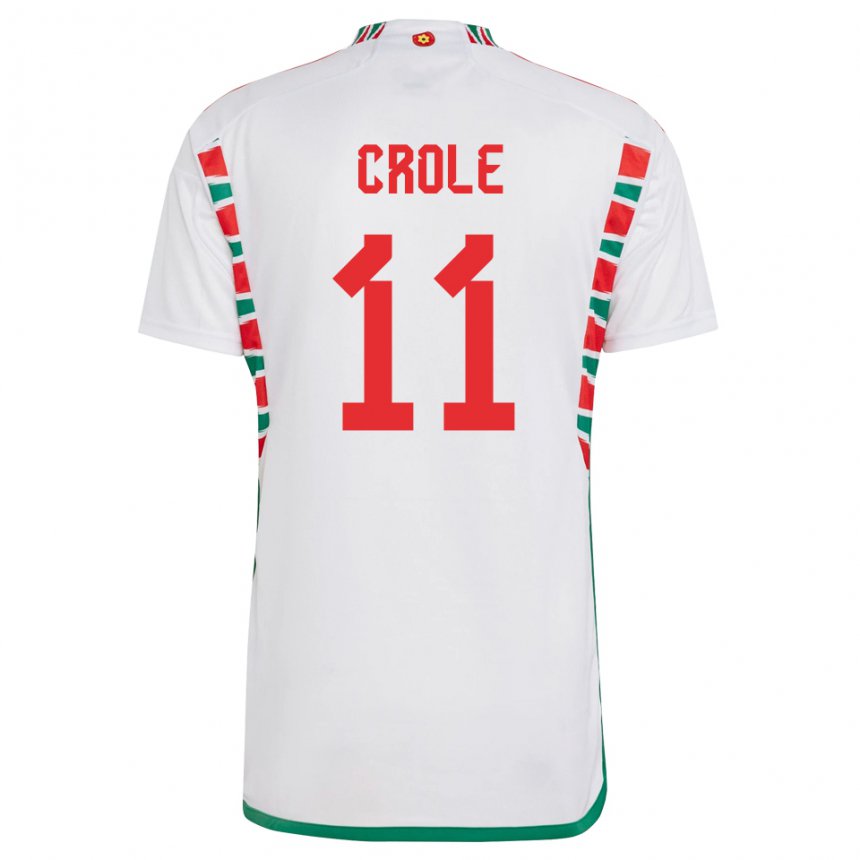 Niño Camiseta Gales James Crole #11 Blanco 2ª Equipación 22-24 La Camisa