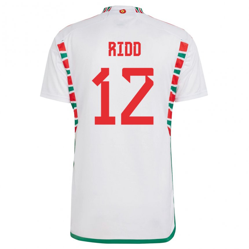 Niño Camiseta Gales Lewis Ridd #12 Blanco 2ª Equipación 22-24 La Camisa