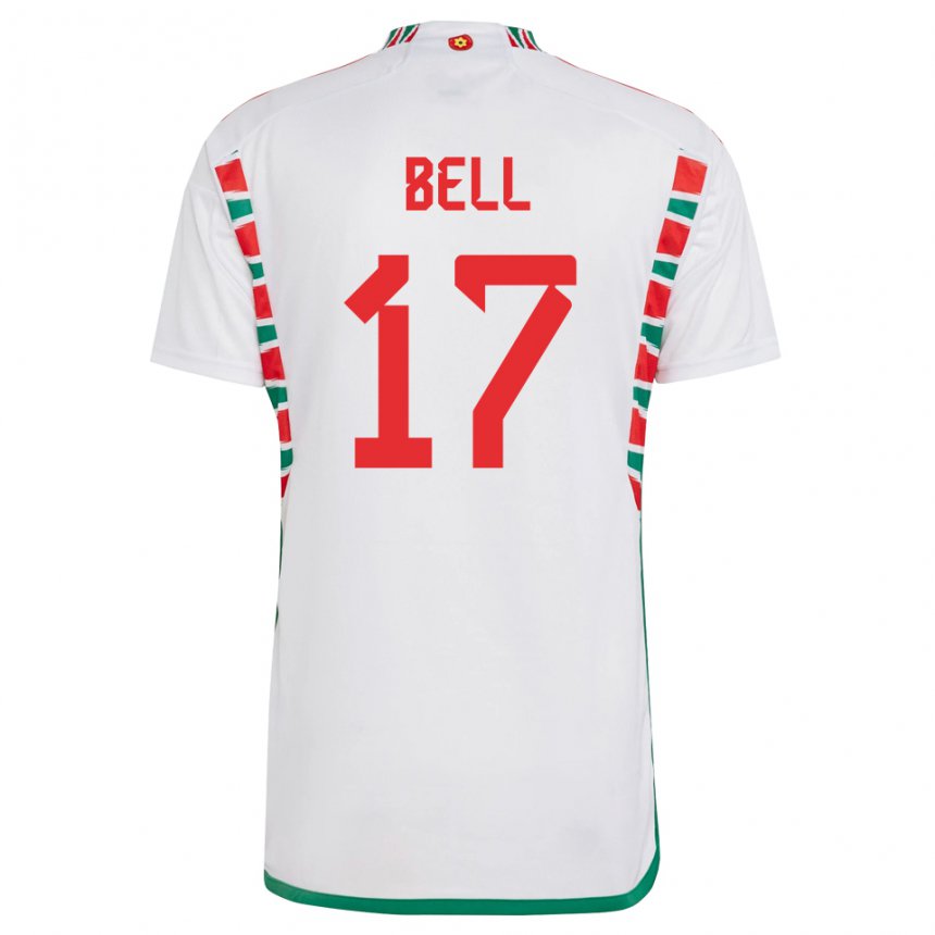 Niño Camiseta Gales Zac Bell #17 Blanco 2ª Equipación 22-24 La Camisa