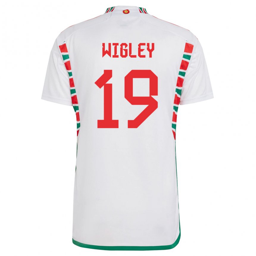 Niño Camiseta Gales Morgan Wigley #19 Blanco 2ª Equipación 22-24 La Camisa