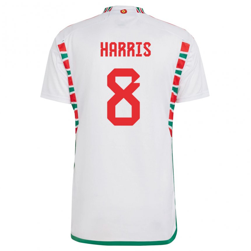 Niño Camiseta Gales Luke Harris #8 Blanco 2ª Equipación 22-24 La Camisa